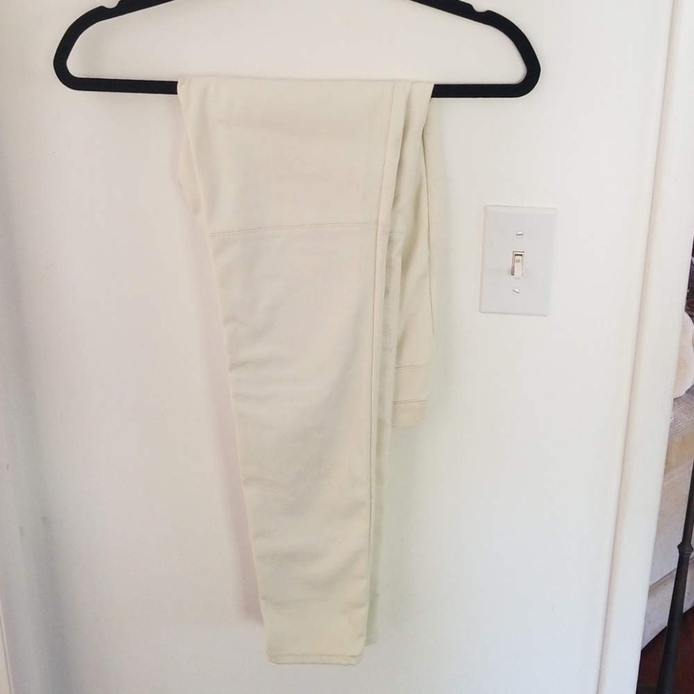 White pleather pants